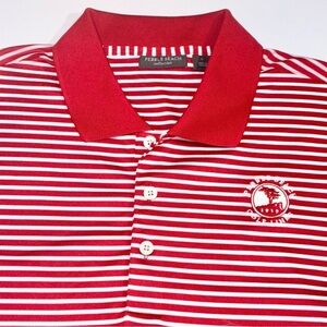 Pebble Beach Polo Golf Shirt Men’s Large Polo Red White Stripe Links